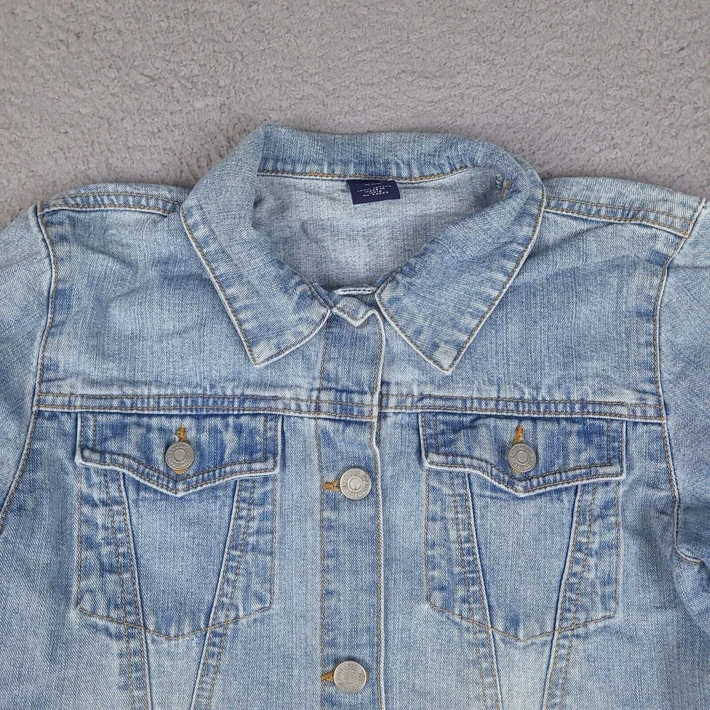 Gap‎ Girls Denim Jacket XXL Blue Trucker Jean Button Up Cotton